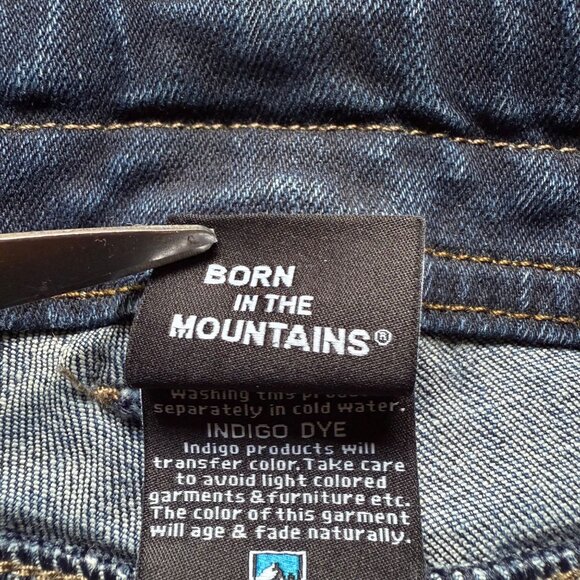 Kuhl Mens 34x32 Blue Indigo Dye Dark Wash Denim Rugged Tapered Leg Rydr Jeans - Picture 9 of 16